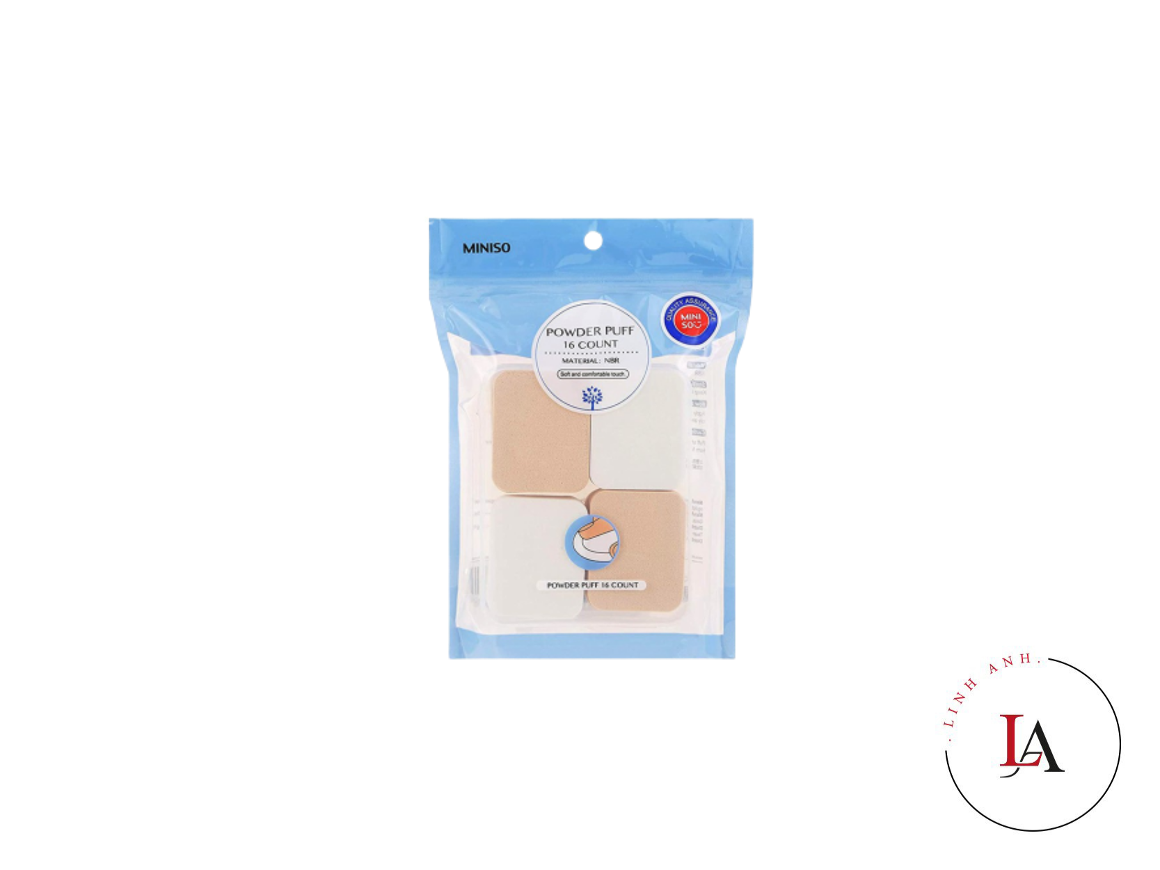 Bông tán kem Miniso 16 miếng vuông